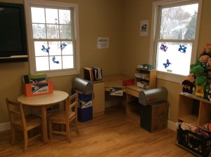 Myself and a UPK teacher found materials in storage, made some signs on the computer, and made a Post Office Dramatic Play/Writing center for her classroom.